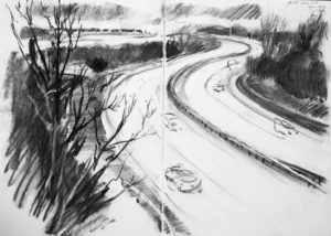 A12 charcoal sketchbook study Dec 2011