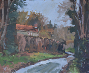 PearAsh Lane 2 Oil 10 x 12 plein air painting