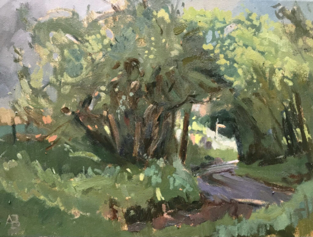 Brookwater Afternoon, oil, 16 x 12 plein air painting